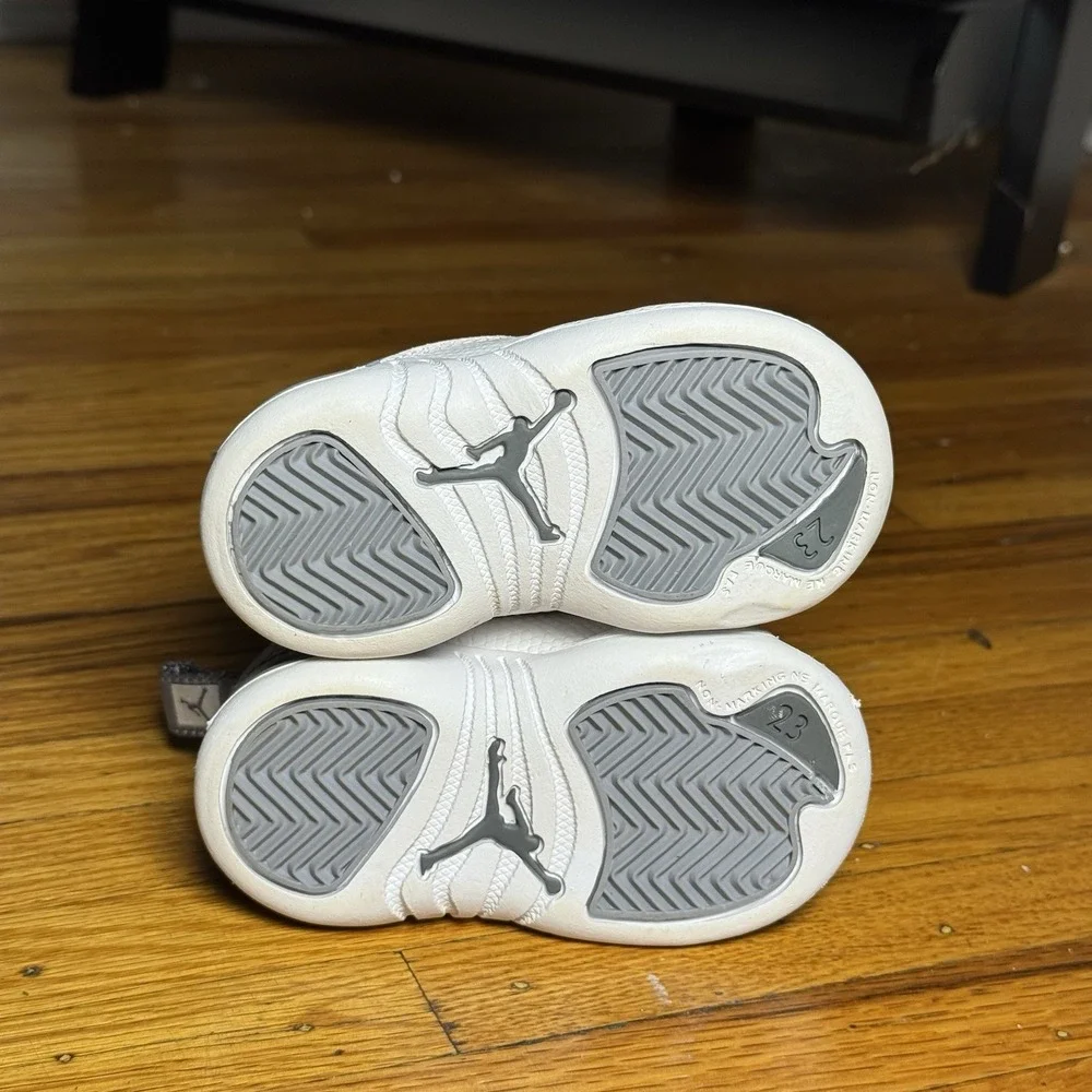 Nike Air Jordan 12 Retro Stealth Grey White 850000-015 Baby Toddler Size 4C